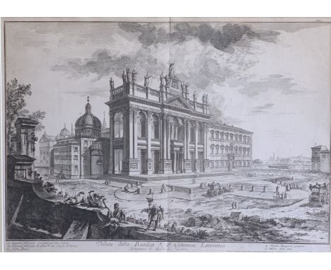 Giovanni Battista PIRANESI (1720-1778) Veduta della Basilica de S Giovanni Laterano con le due Etching State iii/vi (Dimensio