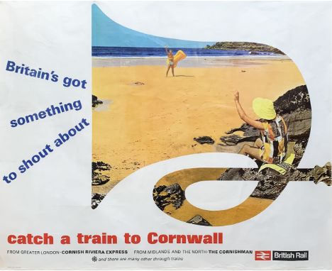 British, 20th Century Catch a Train to Cornwall, British Rail Coloured lithograph, published by British Rail (Western Region)