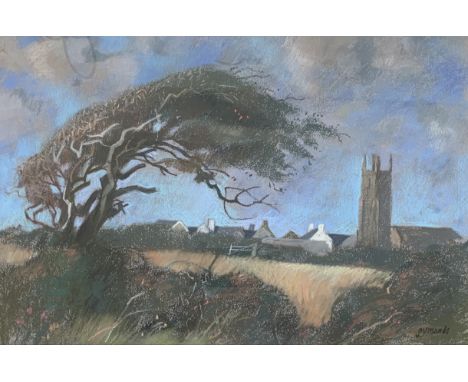 Ken SYMONDS (1927-2010)  St. Buryan Pastel on paper Signed (Dimensions: 30.5 x 46cm)(30.5 x 46cm)