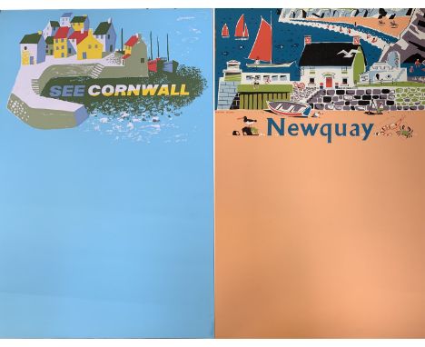 LANDER/Daphne PADDEN See Cornwall/Newquay Coloured lithograph, a pair (unframed) Provenance: Morphets of Harrogate, 21 July 2