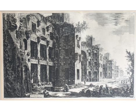 Giovanni Battista PIRANESI (1720-1778) Veduta degli avanzi superiori delle Terme di Diocleziano a S Etching (Dimensions: 47 x