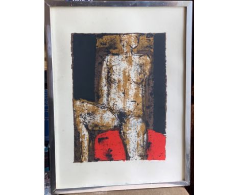 John EMANUEL (b.1930) Seated Nude Lithograph Signed and dated 1980 (Dimensions: 49.5 x 29cm)(49.5 x 29cm)
