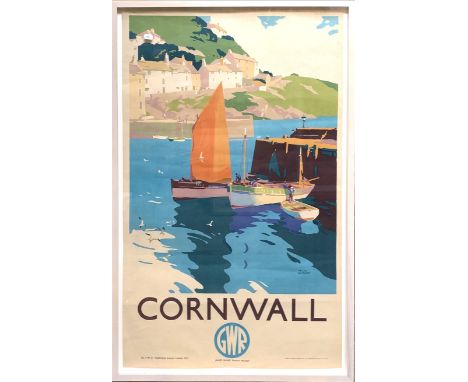 Frank SHERWIN (1896-1985) Cornwall, GWR Coloured lithograph, No. P.W.8 Paddington Station, London W2, printed by Stafford &am