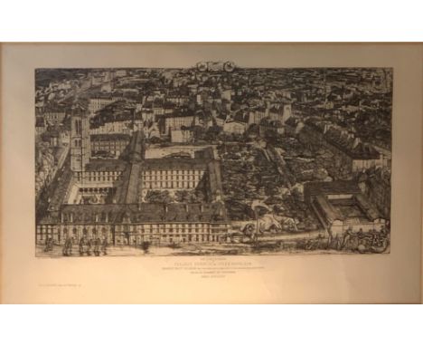 Charles MERYON (1821-1868) College Henri IV - ou Lycee Napoleon Etching with engraving State x/xii (Dimensions: 16.9 x 25cm)(