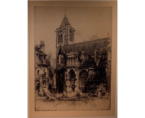 E. Hedley FITTON (1859-1929) Notre Dame, Bourge, 1924 Etching Signed in pencil (Dimensions: 46 x 33.7cm)(46 x 33.7cm)