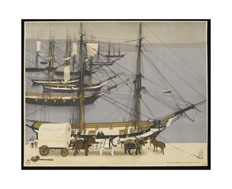 Harold Sandys WILLIAMSON (1982-1978) Mails for the Packets Arriving at&nbsp;Falmouth, 1833 (1934) Coloured lithograph Literat