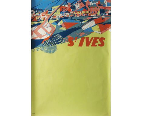 British, 20th Century St Ives Coloured lithograph (Dimensions: 76 x 50cm)(76 x 50cm)