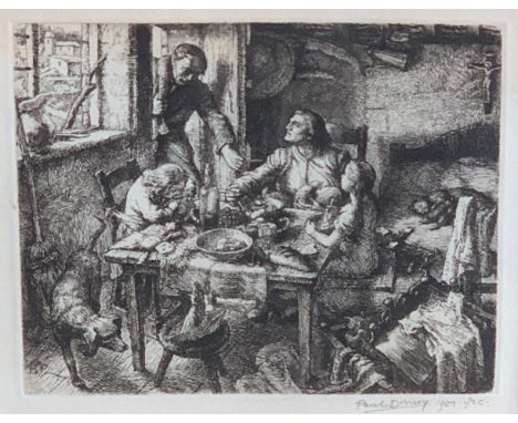 Paul DRURY (1903-1987) The Family Etching Signed in pencil (Dimensions: 14.2 x 17.2cm)(14.2 x 17.2cm)