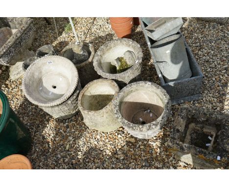 Reconstituted Stone Square Garden Planter on Stand, 52cm wide x 44cm high together with approximately Eight further Reconstit