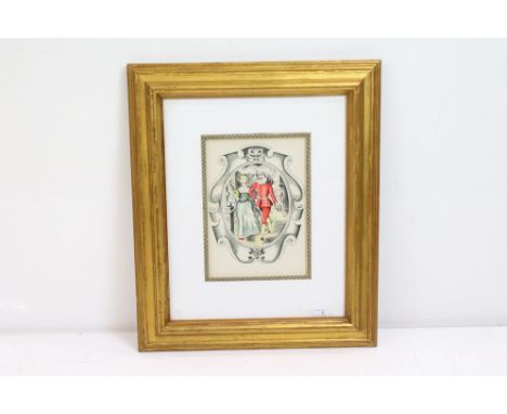 James Cleaver 1911-2003 (painter and illustrator) framed theatrical lithograph 'The Italian Comedians' circa 1948, 15cm x 21c