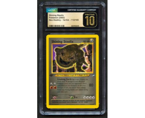 NOW we are cooking! This 1st Edition Shining Steelix looks fierce in its golden coat!This card has been authenticated and gra
