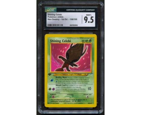 This beautiful 1st Edition Shinig Celebi is stunning with it's complimenting pink background.&nbsp;This card has been authent