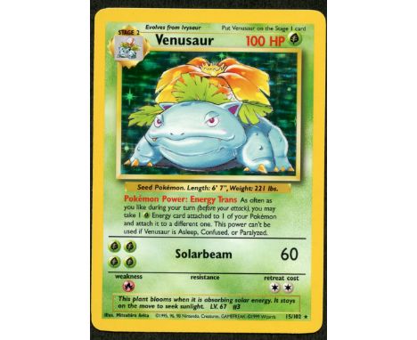 First up, the first fully-evolved Starter Pokémon, it's Venusaur!This card has been consigned by a former printing manager fr