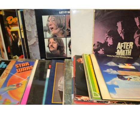 Vinyl records - including Rolling Stones Aftermath, Decca red label LK4786 1966, Beatles White album, Let It Be, Deep Purple 