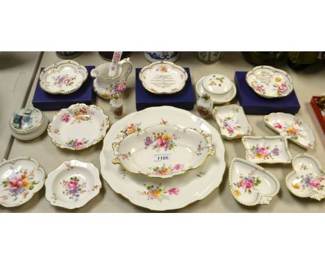 Ceramics - Royal Crown Derby Posies pattern table china, inc cake plates, cream jug, trinket dishes;  Wedgewood wild strawber