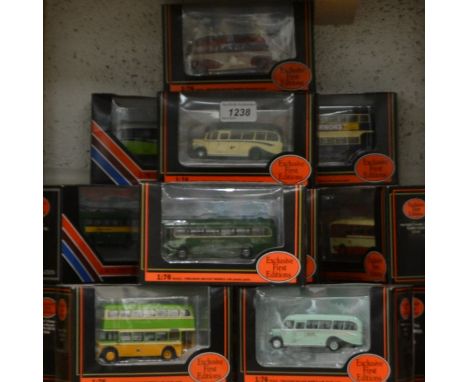 Exclusive First Edition 1:76 scale Cavalier coach Hebbie 12103, others Bedford OB British Rail, Bedford OB Western National 2