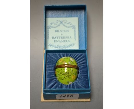 A Halcyon Days enamel Easter egg 1973, boxed