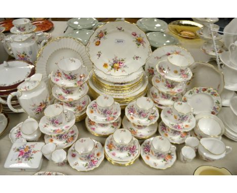 A Royal Crown Derby Posie pattern coffee pot, cream and sugar, nine coffee cans and saucers, six tea cups and saucers, milk a