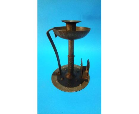 An Arts and Crafts candlestick, stamped Goberg