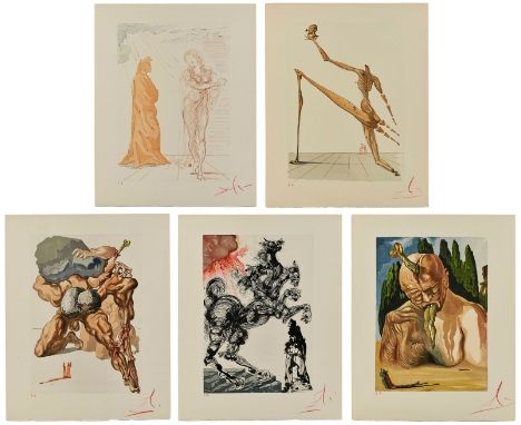 Komplettes Portfolio von 100 Farbholzschnitten Salvador Dalí1904 Figueras - 1989 Figueras "La Divine Comédie" 1959-63 jeweils