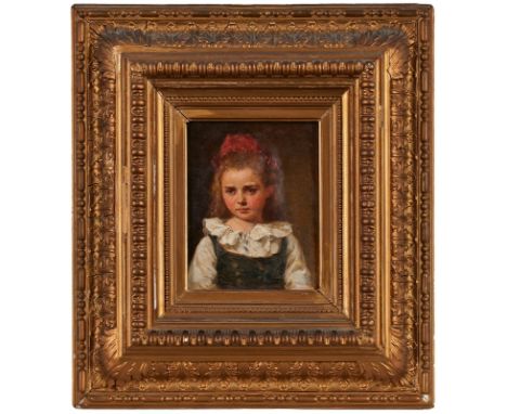 Gemälde Carl Breitbach1833 Berlin - 1904 Kassel "Portrait eines Mädchens mit roter Haube" u. re. monogr. u. dat. CBr. 77 Öl/H