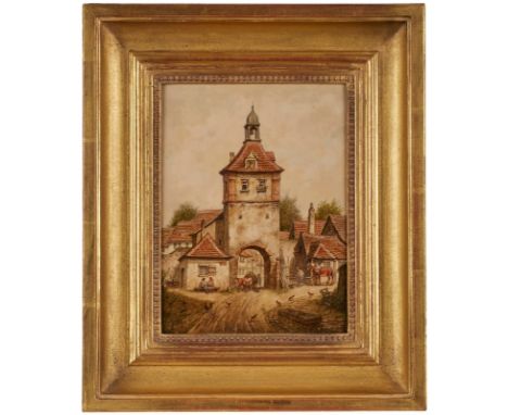 Gemälde Karl Luckhardt1886 Frankfurt a. M. - 1970 Frankfurt a. M. "Sommerhausen" u. re. sign. K. Luckhardt verso bezeichnet Ö