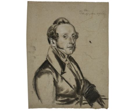 Kohlezeichnung, weiß gehöhtThomas Heinrich Voigt 1838 Bad Homburg - 1896 Bad Homburg "Portrait des Johann Friedrich Voigt" 60