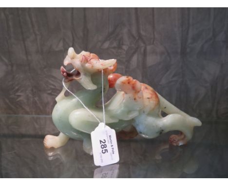 A River Jade figure of a dragon, 20cm long