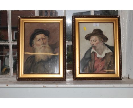 Late 19th century Portrait of a gentleman, signed in pencil Edwards, and another portrait of bearded gentleman,  Watercolours