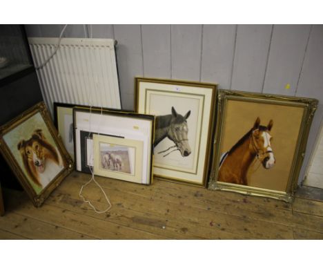 Alan Brunsden Brigadier Gerard Etching signed in pencil 42cm x 29cm  Two oil paintings and various other unframed prints