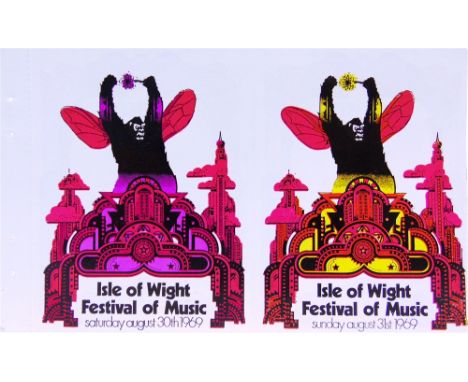POP MEMORABILIA - AN UNUSED TICKET FOR THE ISLE OF WIGHT MUSIC FESTIVAL, AUGUST 30TH-31ST 1969  the performers including Bob 