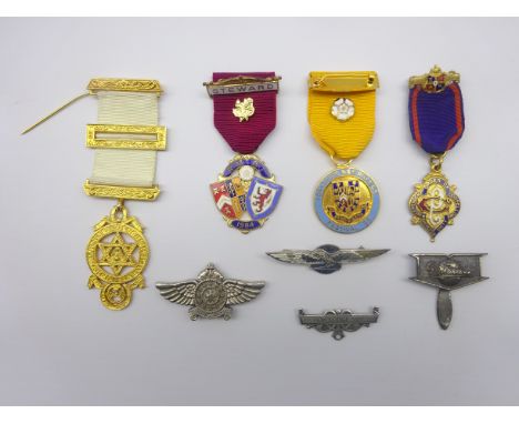 Masonic Jewels comprising Independent Order of Oddfellows, Manchester Unity, Royal Arch Companion, Royal Masonic Benevolent I