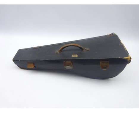 Early 20th century Fratelli Hasermann bowl back mandolin lute with mother-of-pearl inlay, tortoiseshell finger board and bone