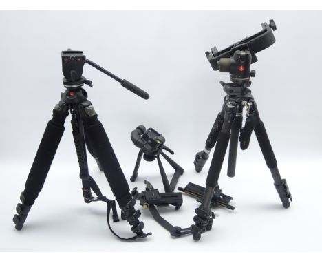 Manfrotto 700RC2 head on tripod, Manfrotto 468MGRC2 ball head on tripod with Manfrotto 393 heavy lens supports, Manfrotto 460