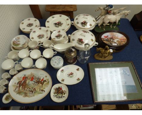 Royal Doulton figure of 'Desert Orchid' & R. Donaldson sculpture of Desert Orchid & other equestrian memorabilia (scratches/m