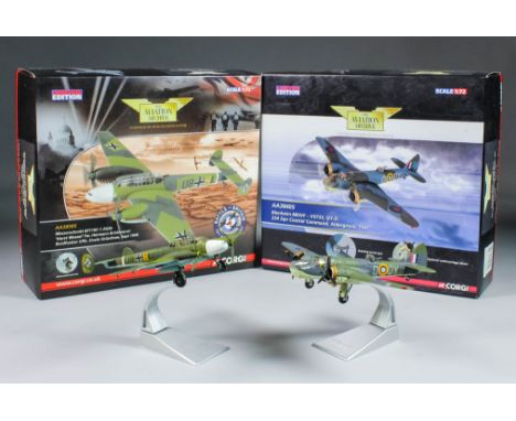 Eighteen Corgi limited edition diecast model planes, 1:72 scale, including a Blenheim model No. AA38405, and a Messerschmitt 