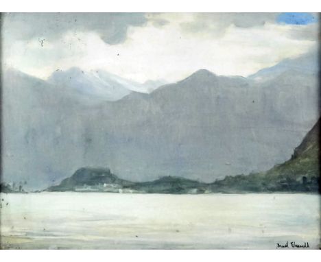 *** Frederick William Elwell (1870-1958) - Oil painting - "Lake of Como", board 6ins x 8ins, signed, in gilt frame and glazed
