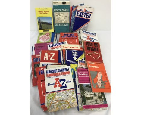 A collection of vintage ordnance survey and A-Z street maps for Great Britain and Europe. To include: Torbay, Eastbourne, Rea