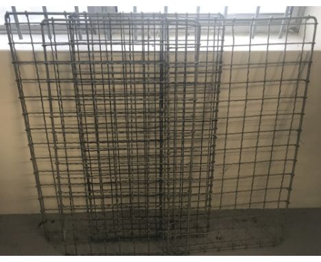 4 vintage galvanised potato riddler mesh frames.  Each one approx. 91cm x 50cm.