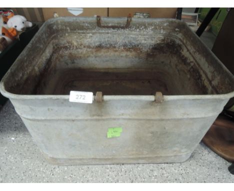 A vintage zinc container