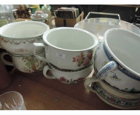A selection of ceramic one handed planters or chamber pots
