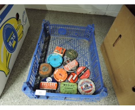 A selection of vintage air gun pellet tins and advertising containers