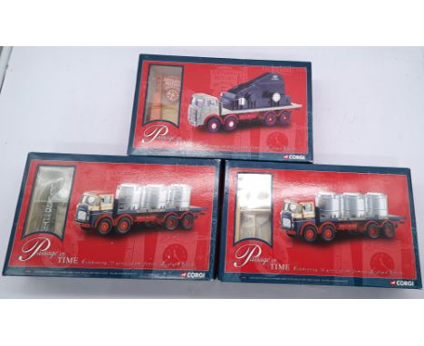 Corgi "Passage Of Time" series 1:50 scale a boxed group to include. 09804 ERF V8 platform lorry with generator load &amp; hoo