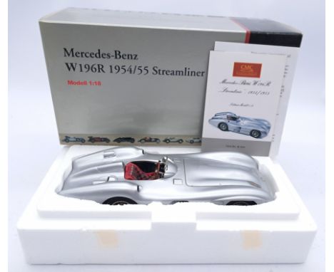 CMC 1:18 scale model, M-044 Mercedes-Benz W196R 1954/55 Streamliner body (includes inner paper work). Condition appears Excel