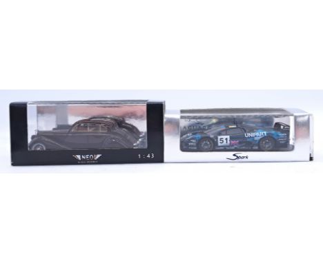 Spark and Neo 1:34 scale a boxed pair to include; Spark S0762 Jaguar XJ220 "No51 LM 1993", Neo NEO43951 Jaguar Mk V. Both con