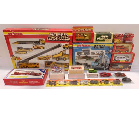 Majorette, Matchbox &amp; Corgi, a boxed Group of Commercial Vehicles. Includes Super Construction Playset with others. Altho