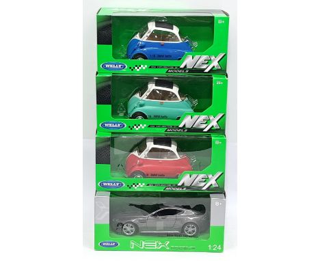 Welly Nex Models, 1:24&nbsp;&amp; 1:18&nbsp;scale, a boxed Car group. &nbsp;Consisting of&nbsp;Aston Martin&nbsp;V12 Vantage,