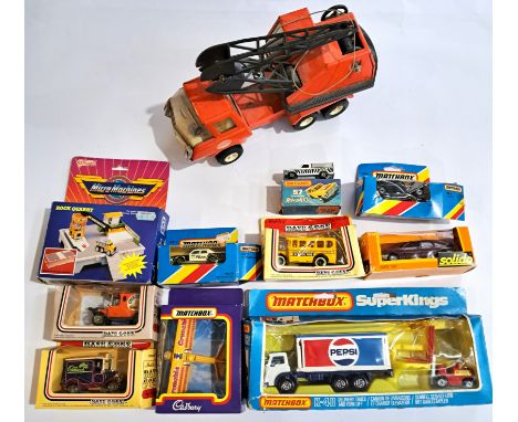 Tonka, Matchbox and similar, a mixed unboxed and boxed group to include an unboxed Tonka Tinplate Mobile Crane, a boxed Match