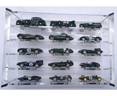 Collection British Racing Brumm display case with model cars (PLEASE NOTE, models inside case are not all Brumm with some bei