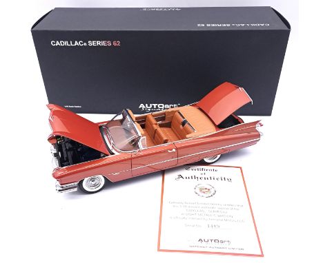 Autoart (Autoart Signature), a boxed 1:18 scale No.70402 Cadillac Series 62 in Light Metallic Brown. Condition appears Excell